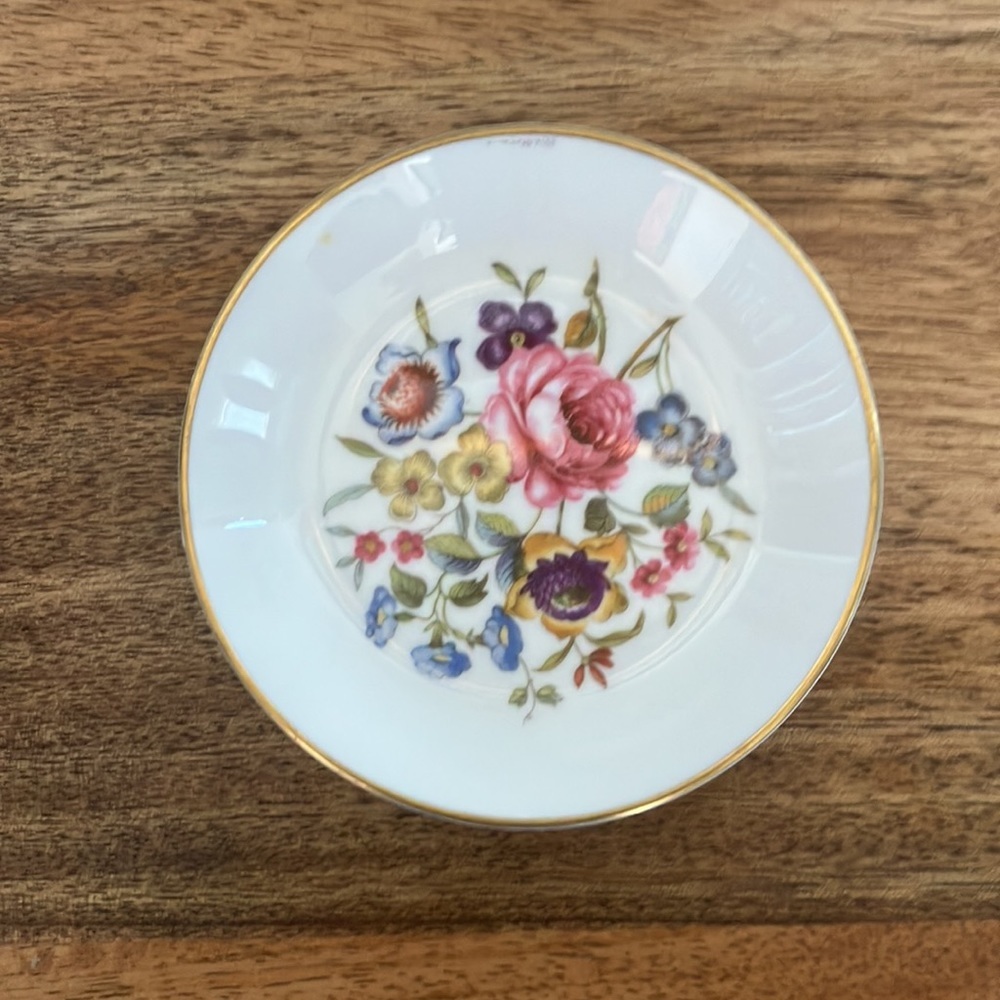 Royal Worcester  England fine bone china floral butter trinket dish vintage??